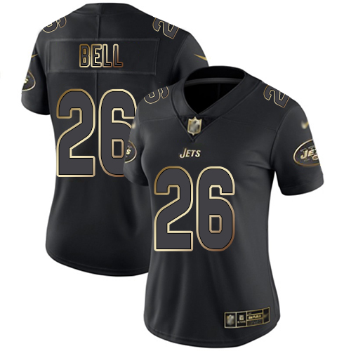 New York Jets Limited Black Gold Women LeVeon Bell Jersey NFL Football #26 Vapor Untouchable